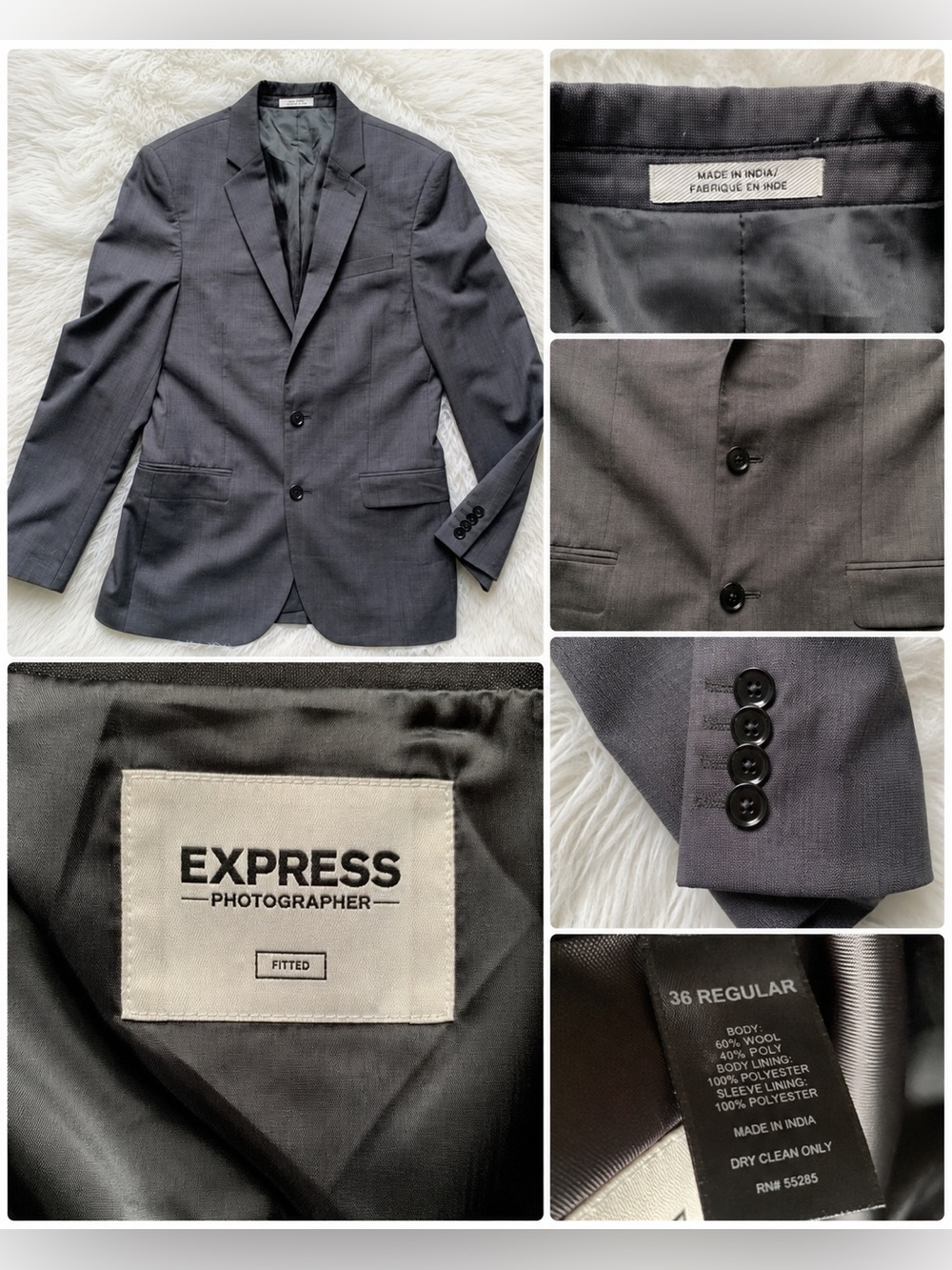 Express Men's Fitted Sport Coat Blazer